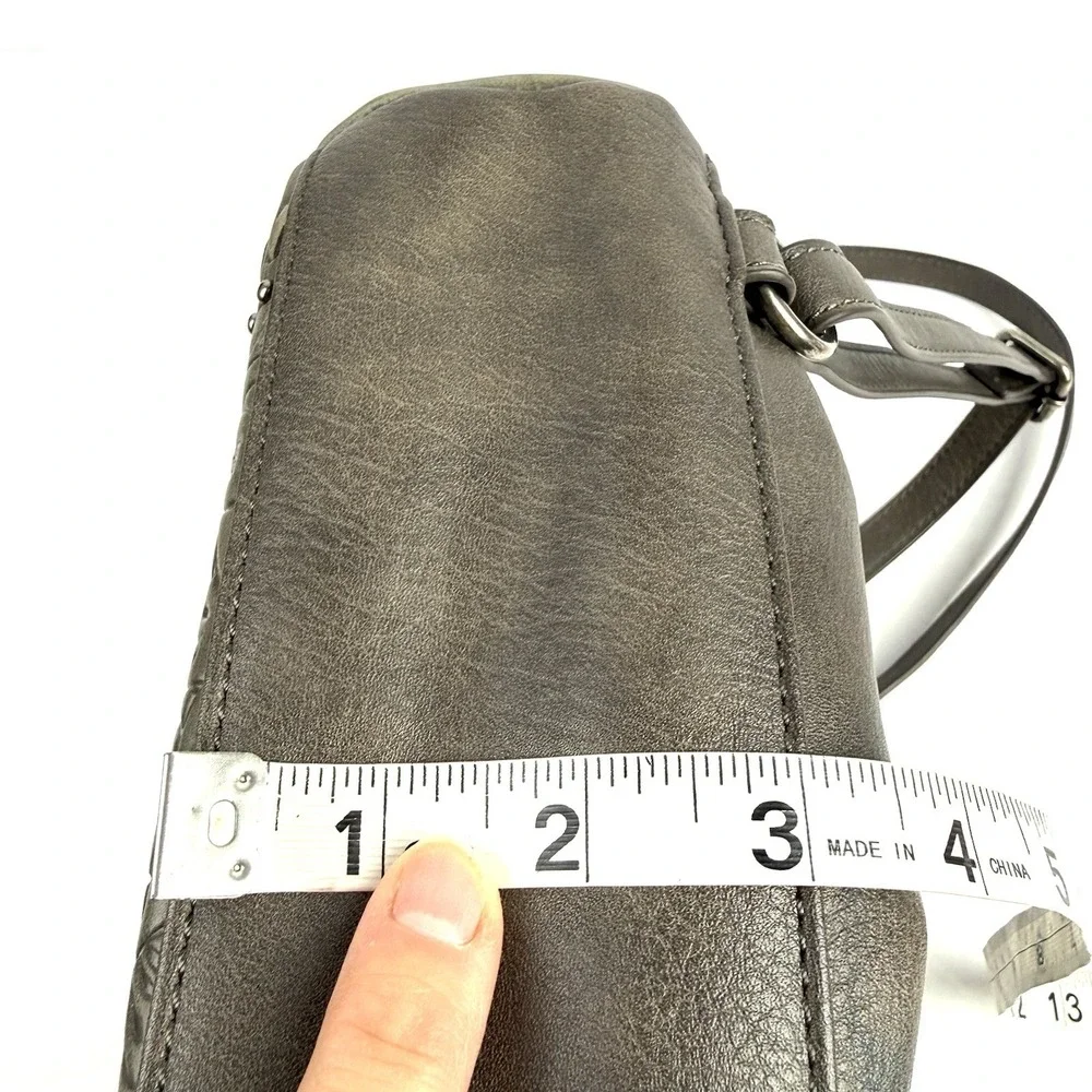 The Sak Loyola Convertible Backpack Gray Soft Tooled Leather Handbag